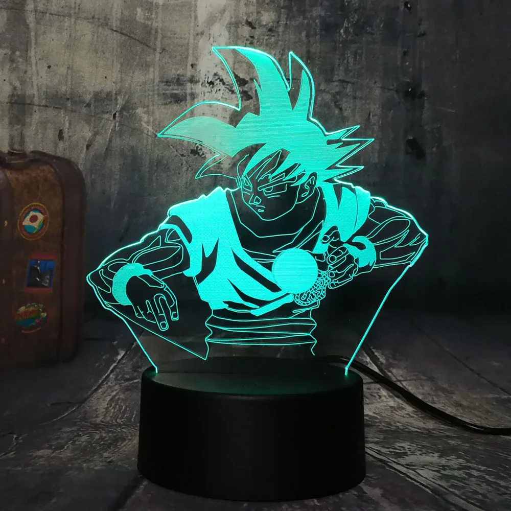 Крутой семь, шар дракона Сон Гоку акриловый 3D светодиодный ночник USB настольная лампа сенсорный пульт дистанционного управления домашний Рождественский подарок-украшение