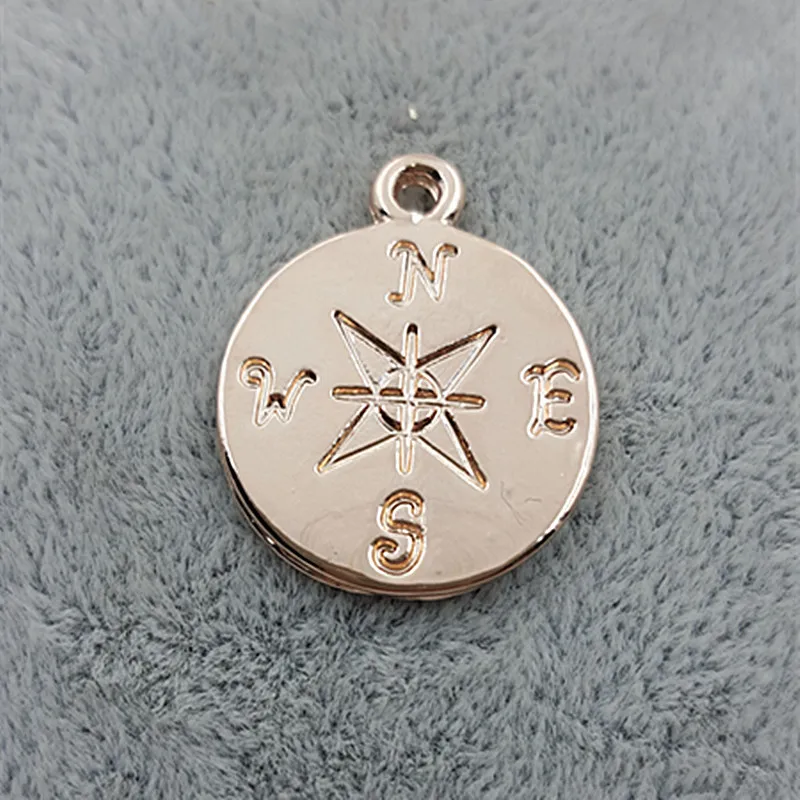Высокое качество 5 шт./лот античные посеребренные Подвески с компасом круглые