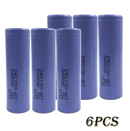 6 шт. inr21700 40T 4000mAh 3,7 V 21700 батарея 35A отвертка гаджеты электронная сигарета зарядка литиевая батарея - Цвет: 6pcs