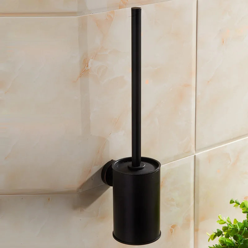 AUSWIND Vintage Classical round base Black Surface 304 Stainless Steel Toilet Brush Holder wall mount bathroom products | Обустройство
