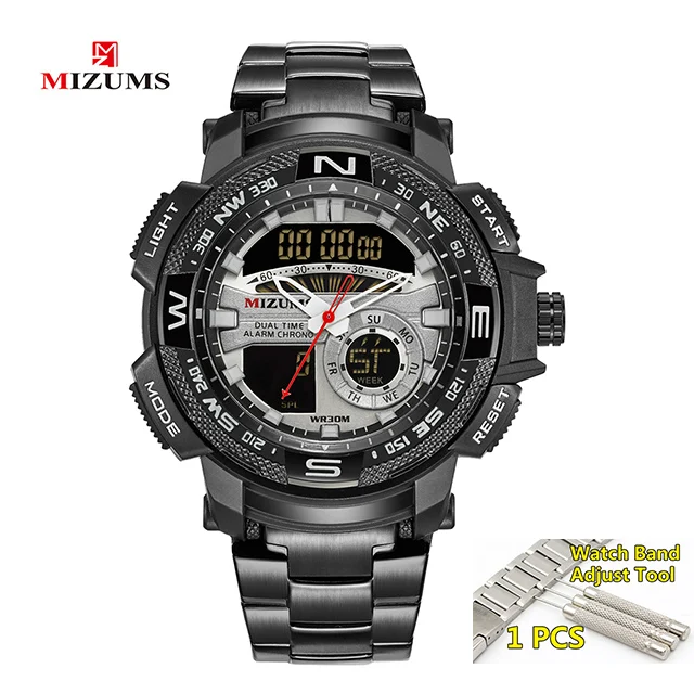 black Relogio Masculino,, золотые часы, мужские, люксовый бренд, золотые, военные, мужские часы, водонепроницаемые, нержавеющая сталь, цифровые наручные часы - Цвет: black