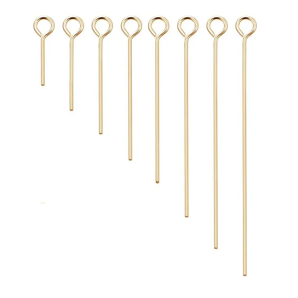 

200Pcs/lot Stainless steel Eye Head Pins 30 35 40 45 50 mm Eye Pins For Jewelry Making Beads Finding Accessories