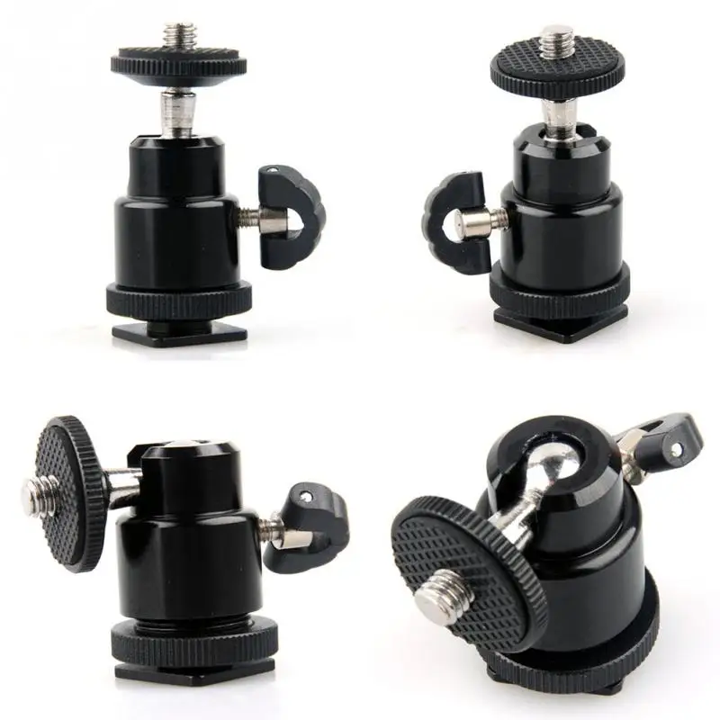 

Mini 1/4" Tripod Screw to Flash Hot Shoe Adapter Mount Holder for Camera Cam Black Ball Bracket Holder Mount for Camera Tripod