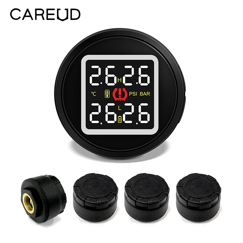 Система контроля давления и температуры в шинах CAREUD D580 с USB-разъемом 4 внешними