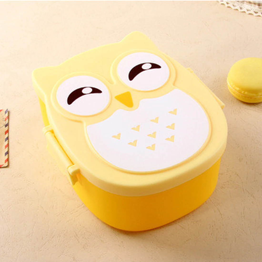 Fashion 2 Layer Cartoon Owl Lunchbox Bento storage for rice Fruit Storage Microwave Plastic box Cutlery Set Fiambrera | Дом и сад