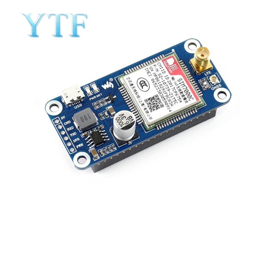 Плата расширения Raspberry Pi SIM7000C NB IoT/eMTC/EDGE/GPRS/GNSS 4G для связи|Аксессуары