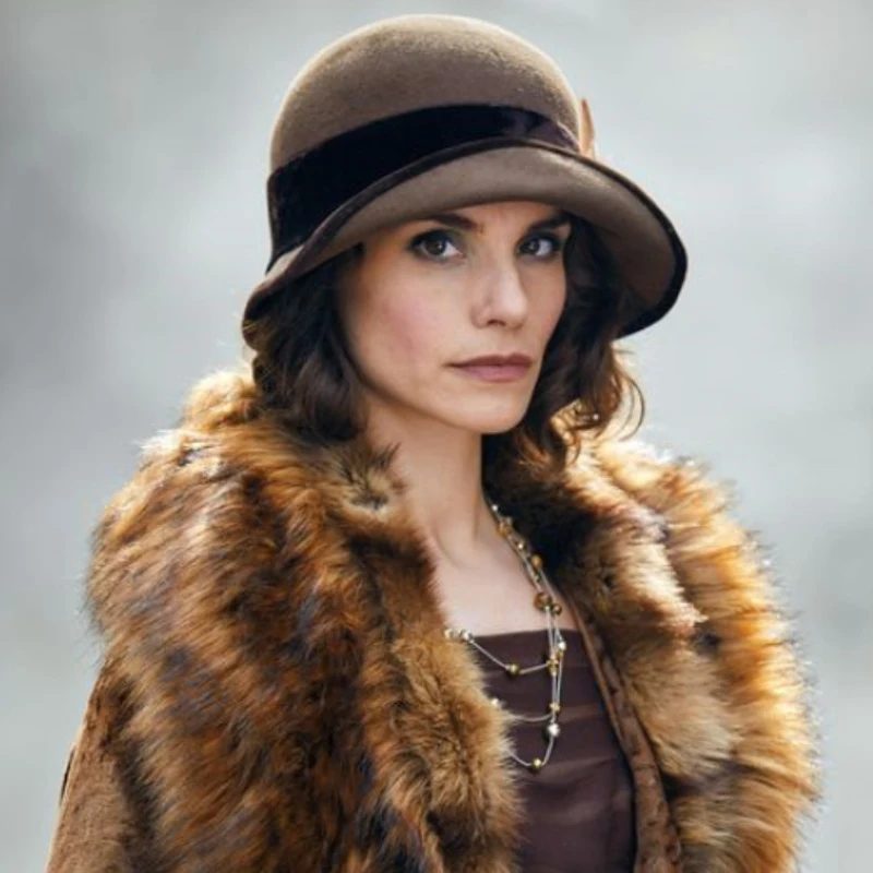 

Шляпа Даунтон Abbey lady mary из 100% шерсти, женская шляпа в виде чаши коричневого цвета, регулируемая шляпа для вечерние/церкви в британском стиле