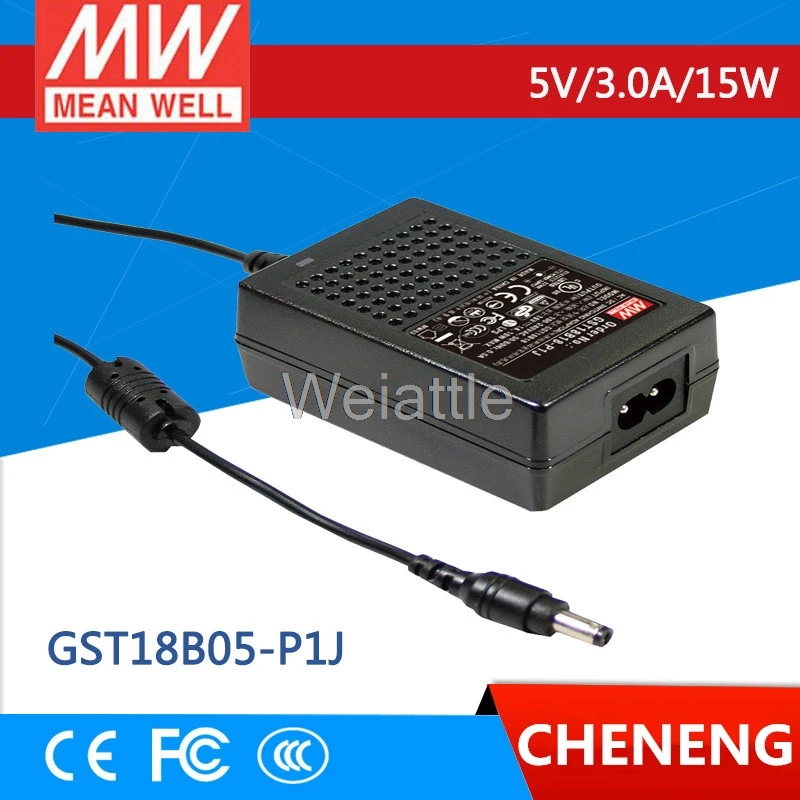 

MEAN WELL оригинальная фотолампа 5 В, 3 А, meanwell GST18B, 5 В, 15 Вт, фотолампа с высокой надежностью, промышленный адаптер