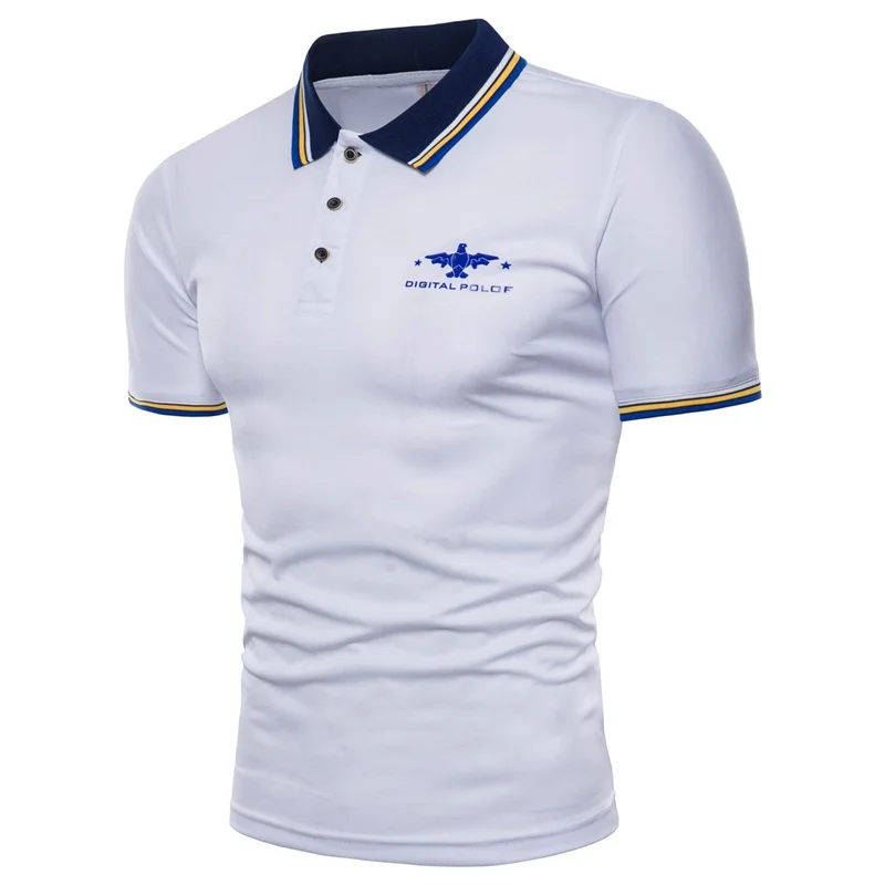 Men Trend POLO Shirt Lapel Summer Short Sleeve Fashion British Style XS S M L XL T021 | Мужская одежда