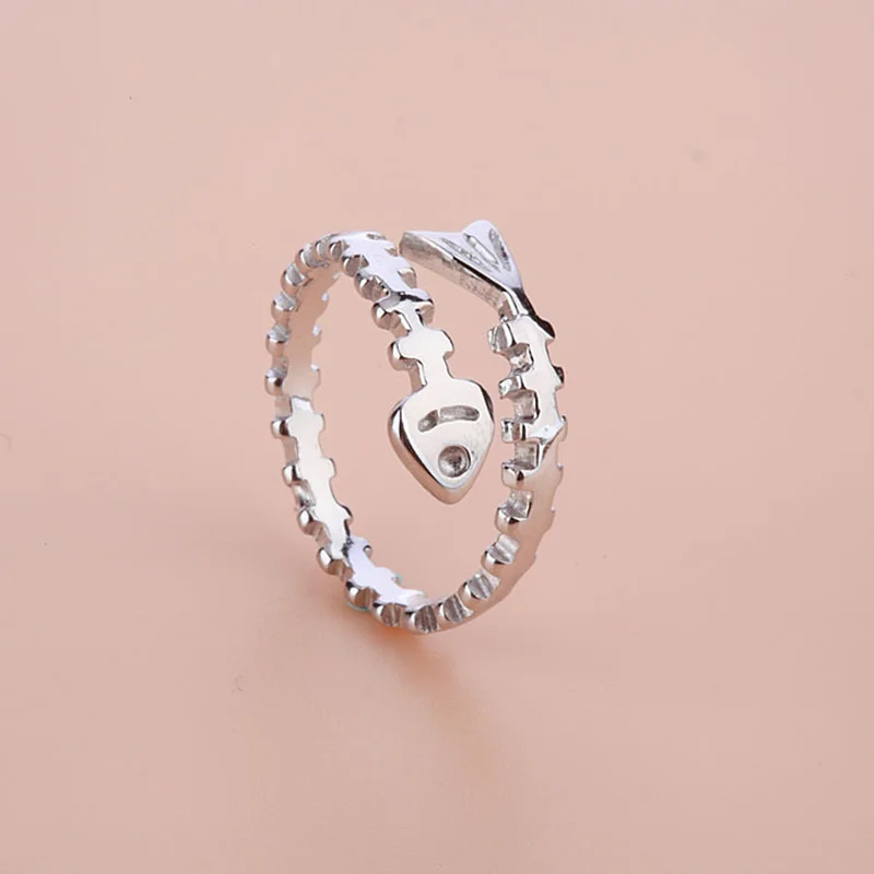 S925 sterling silver female models Korean fashion fun fish bones open ring | Украшения и аксессуары