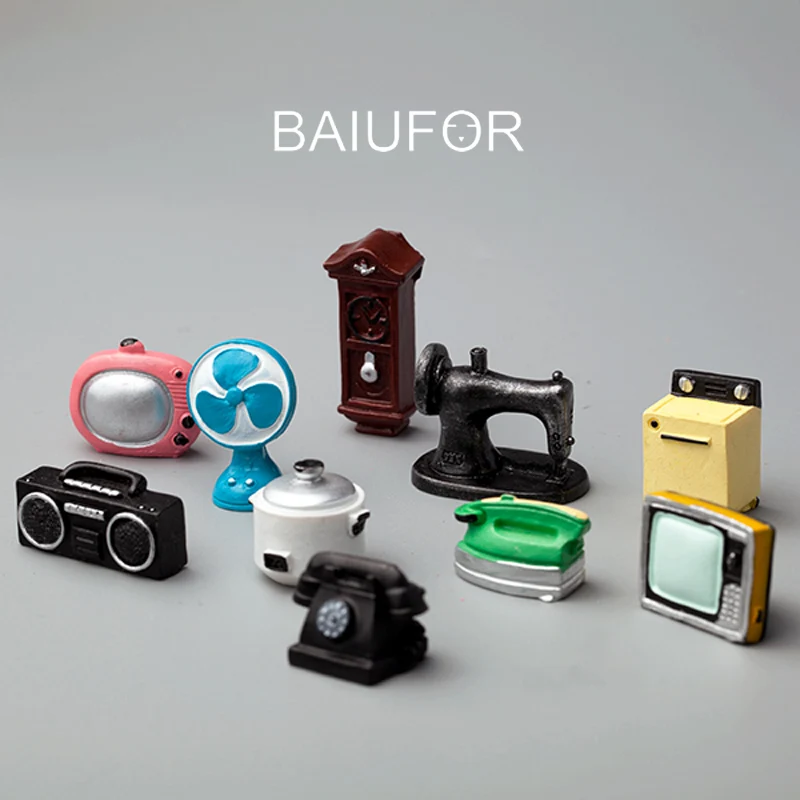 Миниатюрный Кукольный домик BAIUFOR в стиле ретро домашняя модель радиовеер