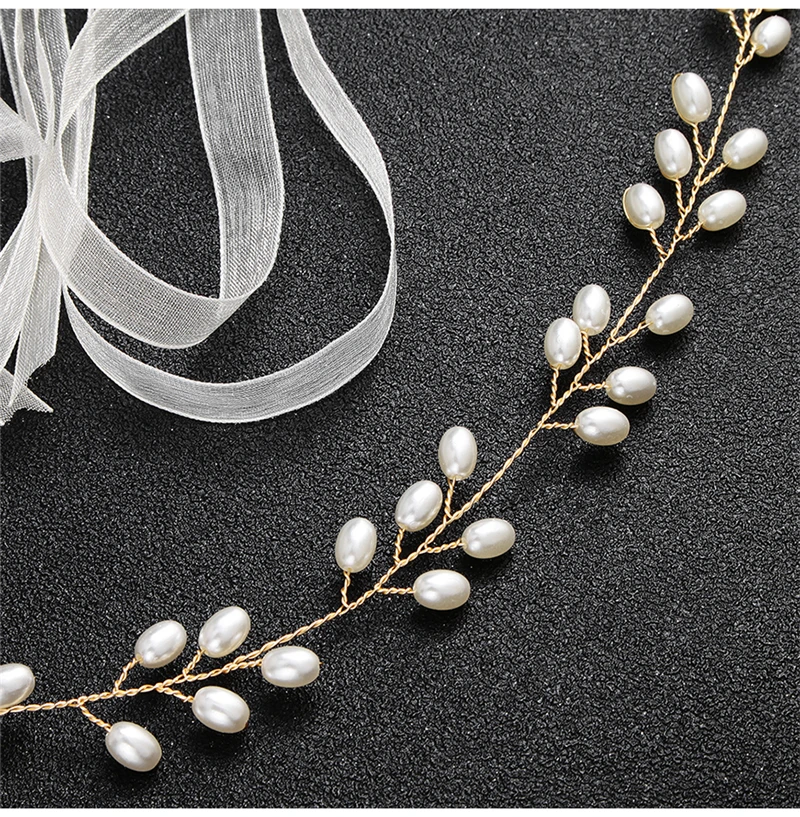 Жемчуг свадебный пояс тонкая лента ручной работы Пояс Свадебные аксессуары для