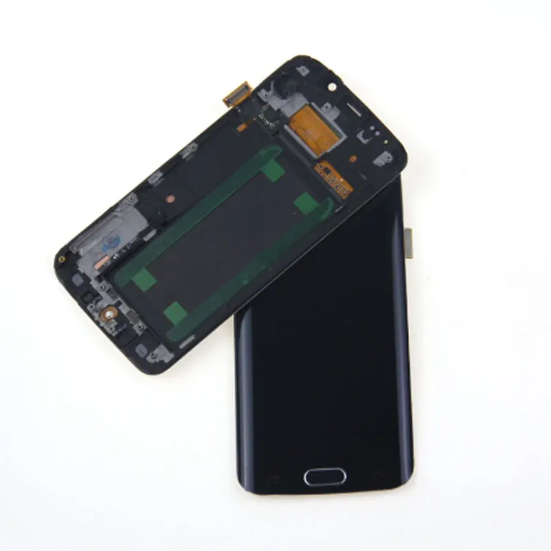 s6 edge blue frame Супер AMOLED lcd для samsung GALAXY S6 G920 G920F S6 Edge G925 G925F ЖК-монитор Сенсорный экран дигитайзер комплект с ожогами - Цвет: s6 edge blue frame