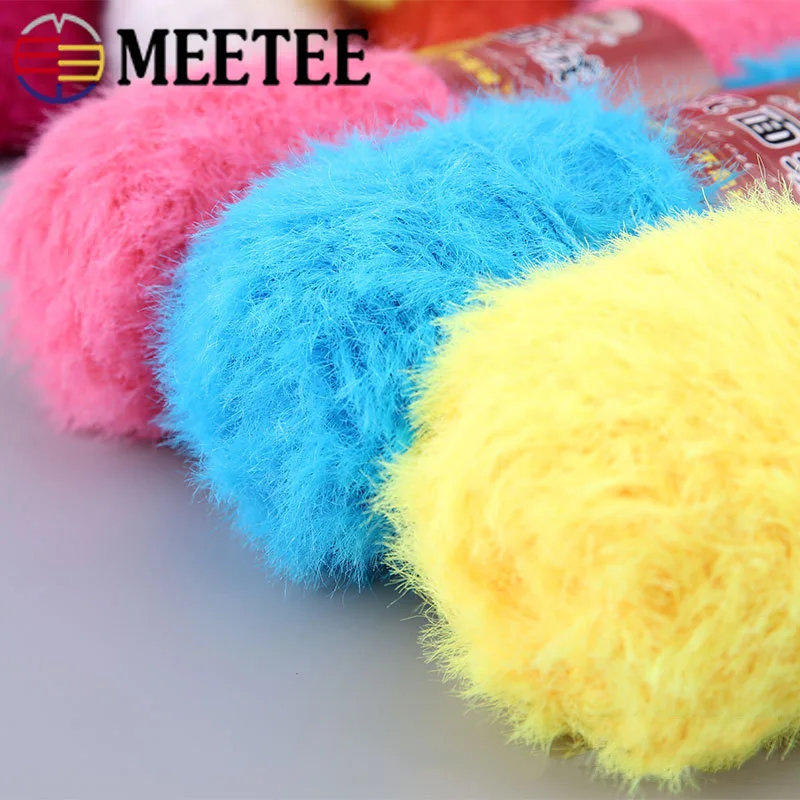 Meetee 4 шт. 400 г 100% полиэстер Двусторонняя флисовая пряжа Сделай Сам имитация меха