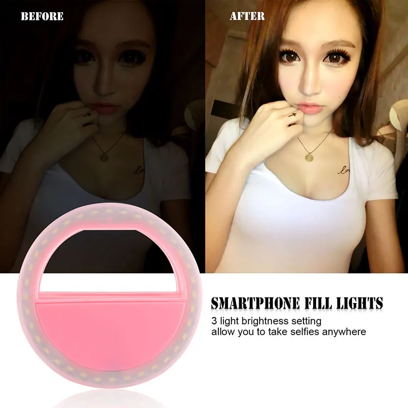 Selfie Light LED Photography Flash Up Luminous Lamp Night Phone Ring For iPhone SE 5 6 6S Plus LG Samsung HTC | Электроника