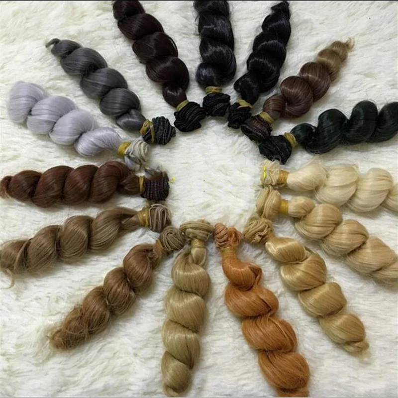 

10PCS/LOT New Curly Doll Hair Accessories 15CM BJD Hair Wig For Dolls DIY
