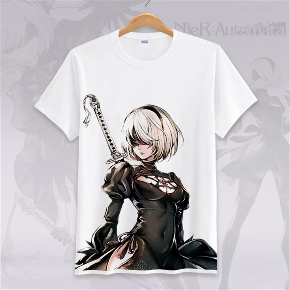 Костюм для косплея новая игра NieR Automata 2B футболка NieR:Automata мужчин и женщин топы
