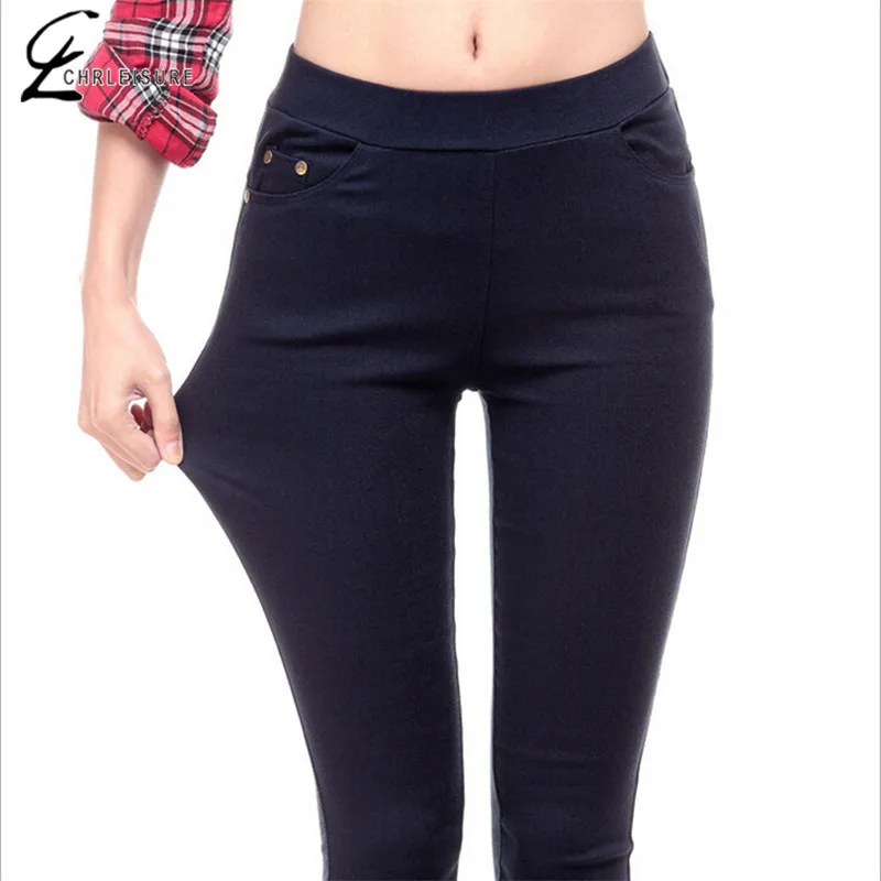 S XL Осень Новая Мода Карманные Cutton Брюки Карман Заклепки Карандаш Черный И Белый