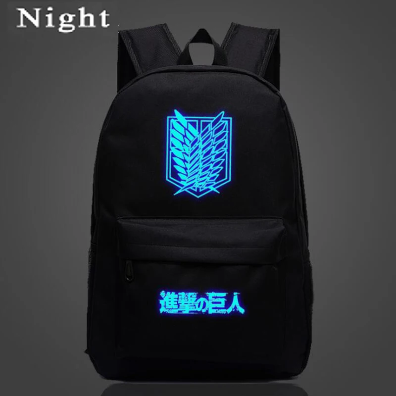 Светящийся в темноте рюкзак атака на Титанов японское аниме-Принт мультяшный
