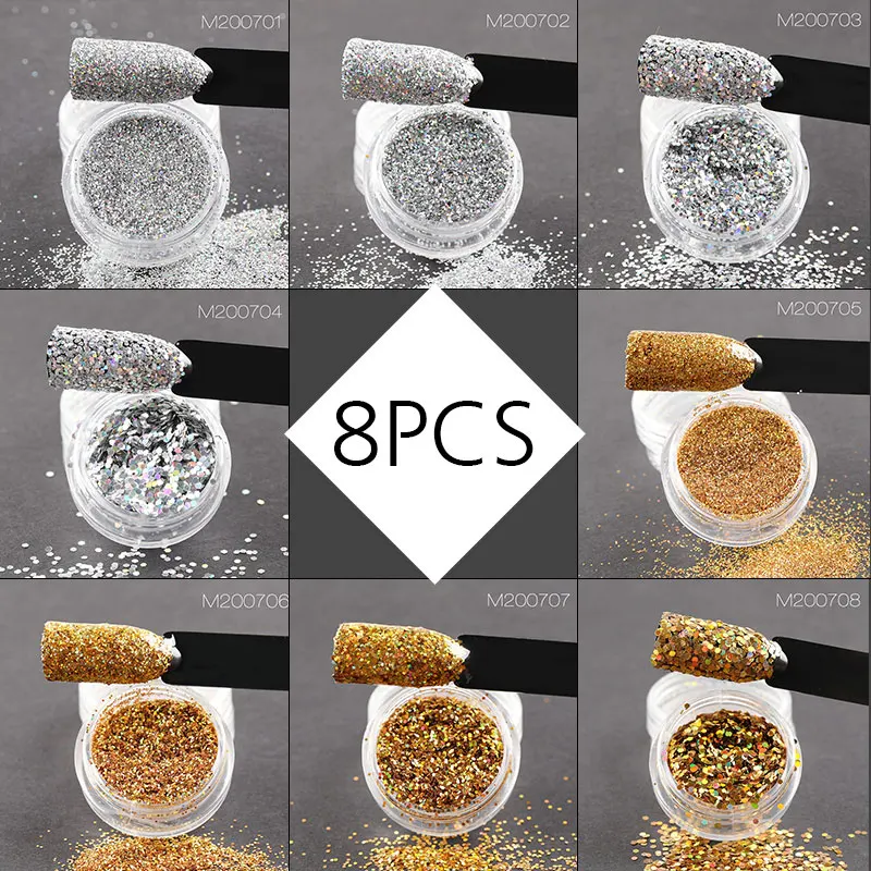 Аксессуары для ногтей ROSALIND: гель голографический лак Хромовый пигмент