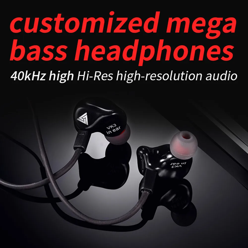 VOBERRY QKZ VK3 гарнитура с микрофоном Окружает стерео HiFi гарнитура Металл Бас активное шумоподавление