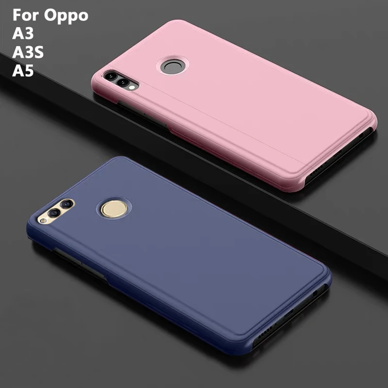 Умный чехол-книжка для телефона с зеркальным покрытием чехол Oppo A5 A3 A3S твердая
