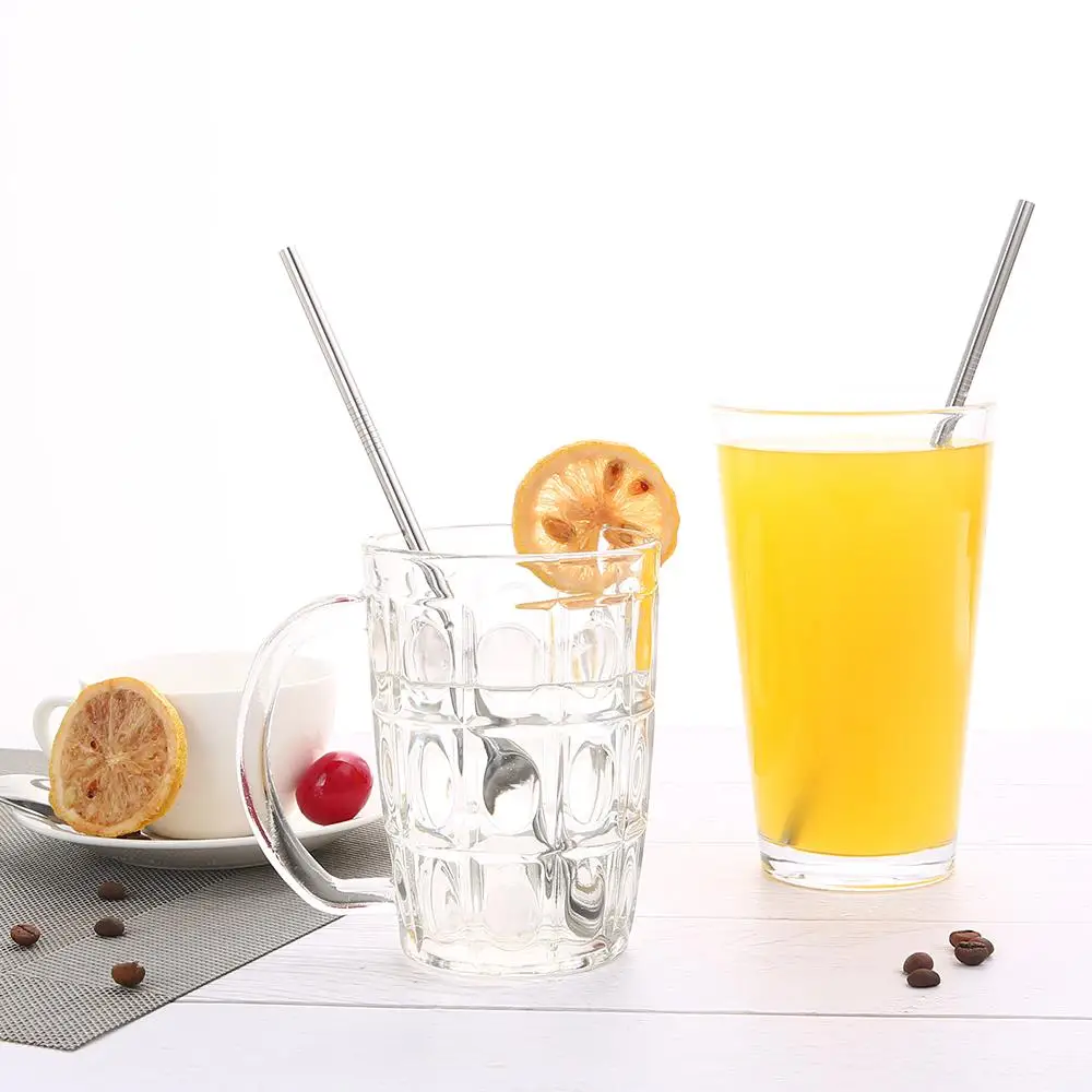 2 шт из нержавеющей стали соломинки многократного использования гнутый Металл