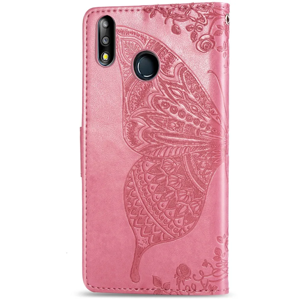 Кожаный чехол-книжка для Asus Zenfone Max Pro M2 ZB631KL Max M2 ZB633KL, чехол с бабочкой и цветами, чехол-кошелек, чехол для телефона s