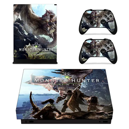 YSX1X0854 Монстр Охотник Мир кожи наклейка для microsoft Xbox One X консоли и контроллеры Скины наклейки s для Xbox One X винил - Цвет: YSX1X0854