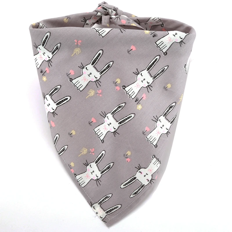 Easter Personalized Cute Animal Printed Fox Rabbit Flamingo Dog Bandana Reversible Triangular Bandage Scarf for Large Dogs | Дом и сад