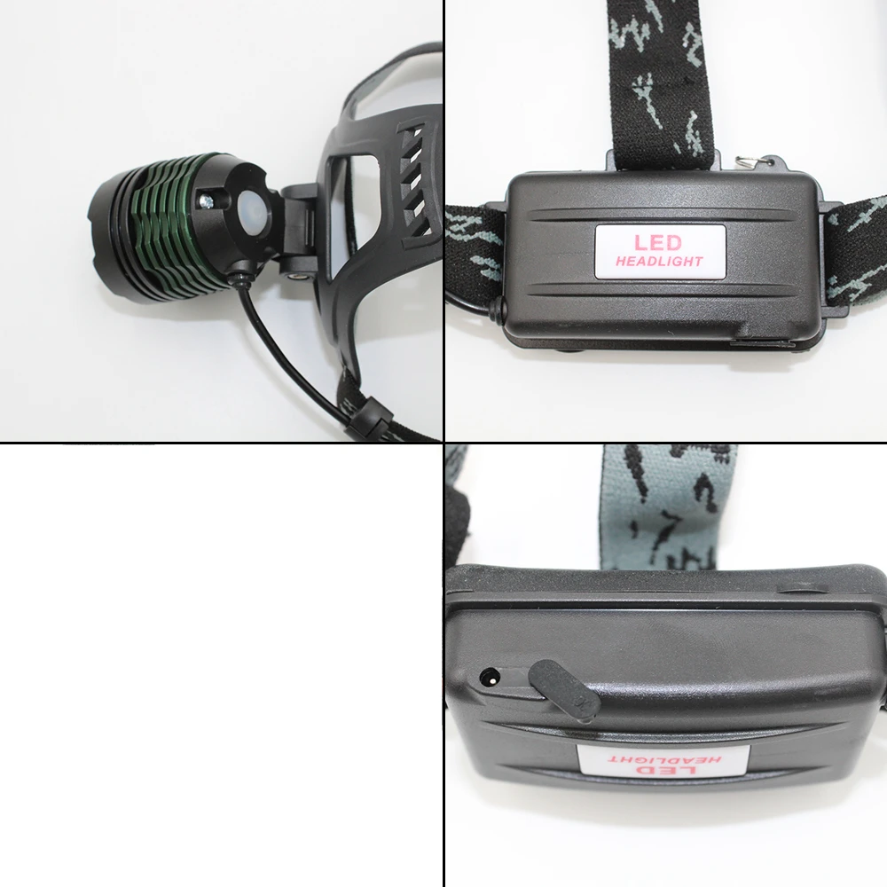 Головной Светодиодный фонарь T6 регулируемый головсветильник налобный с зумом