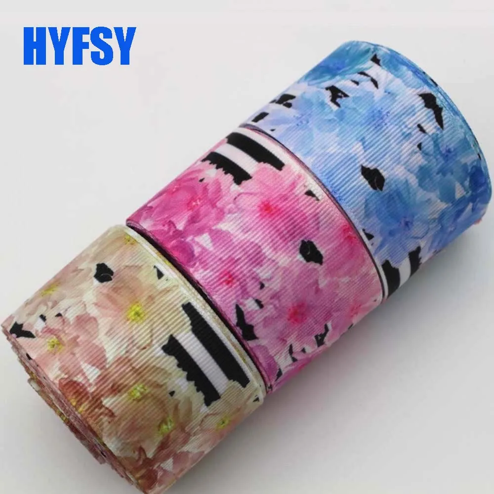 Hyfsy 10023 25 38 мм большая Цветочная лента 10 ярдов DIY материалы для волос бант