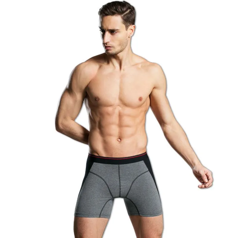 

2019 Fashion Male Underwear Patchwork Boxer Shorts Sexy Long Leg Men Boxers With Sizes M-XXXL
