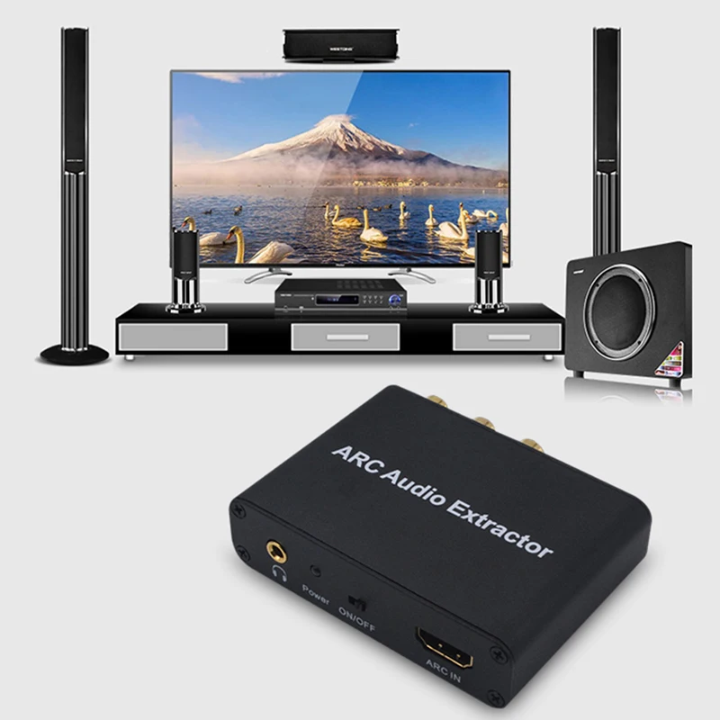 Алюминиевый ARC HDMI совместимый аудио экстрактор цифро аналоговый преобразователь