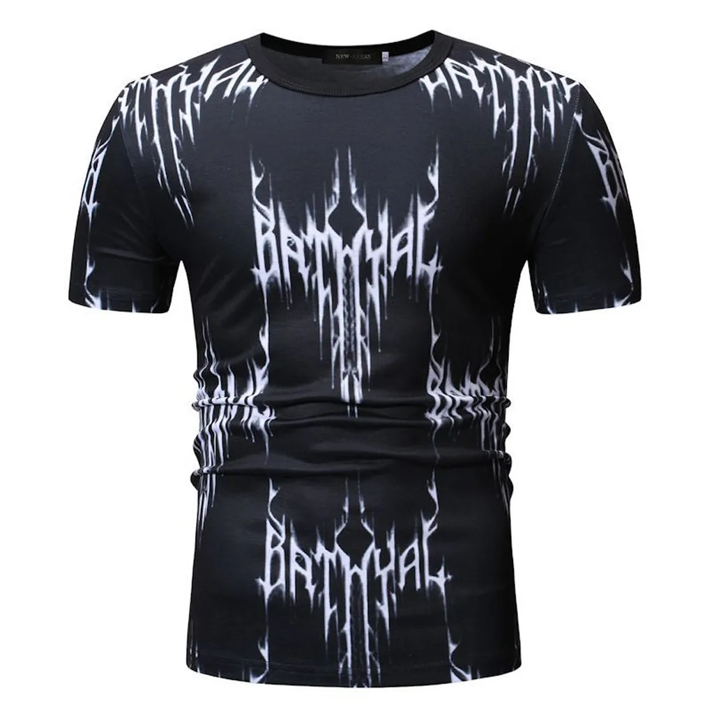 Men T-Shirts Short Summer Tops Cool Shirt Tee Striped Splicing Pattern Casual Lapel Sleeve 2019 Easter | Мужская одежда