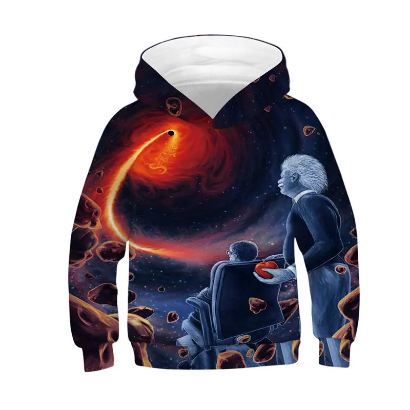 Space Black Hole Print 3D Boys Girls Hoodies Casual Thin Long Sleeve Sweatshirt Hooded Kids Pullover Streetwear 6 8 9 10 Years |
