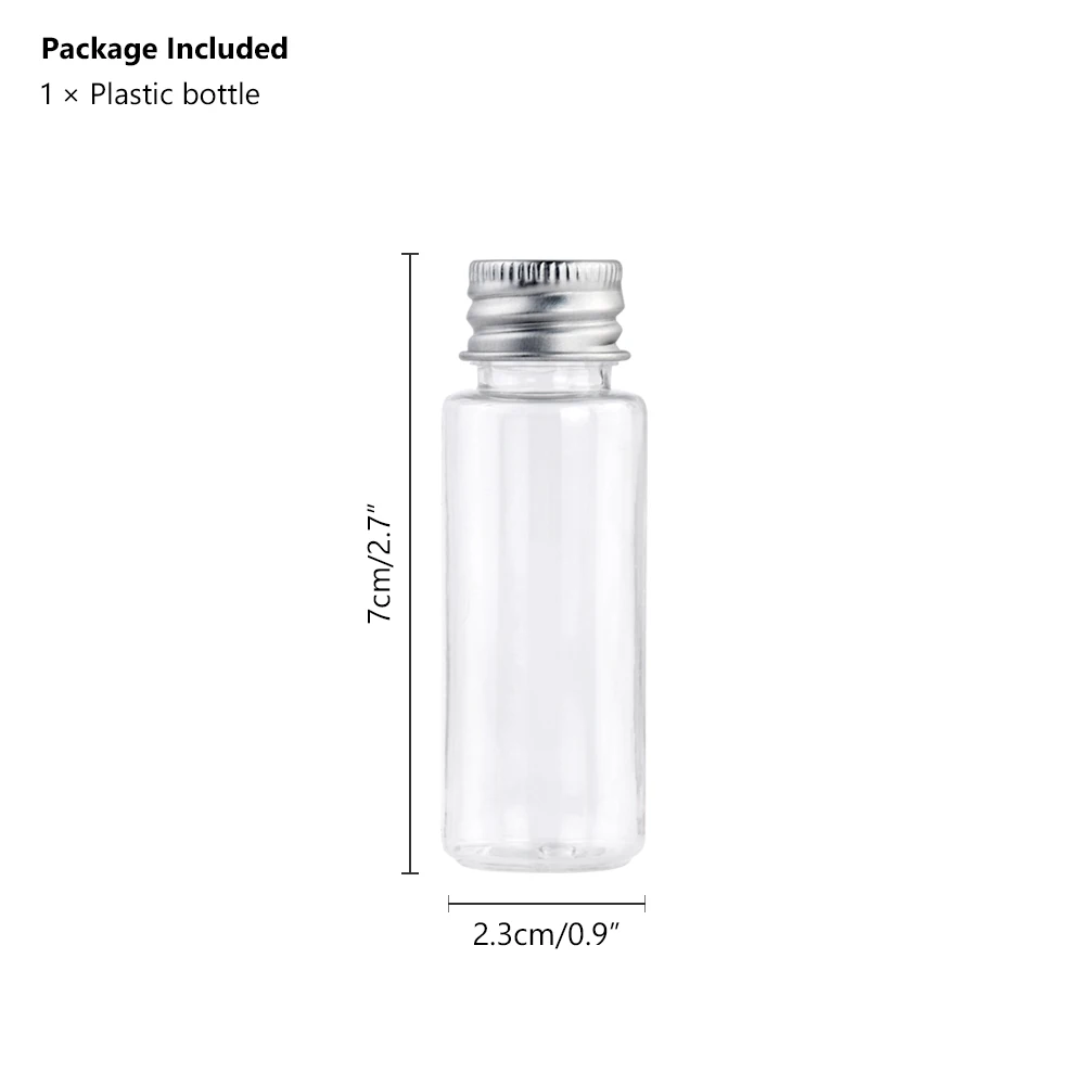20ml Transparent 20 мл, 50 мл, 100 мл, пустая банка, многофункциональный контейнер для макияжа, пластиковая прозрачная пустая бутылка для путешествий, экономия места+ алюминиевая крышка - Цвет: 20ml Transparent