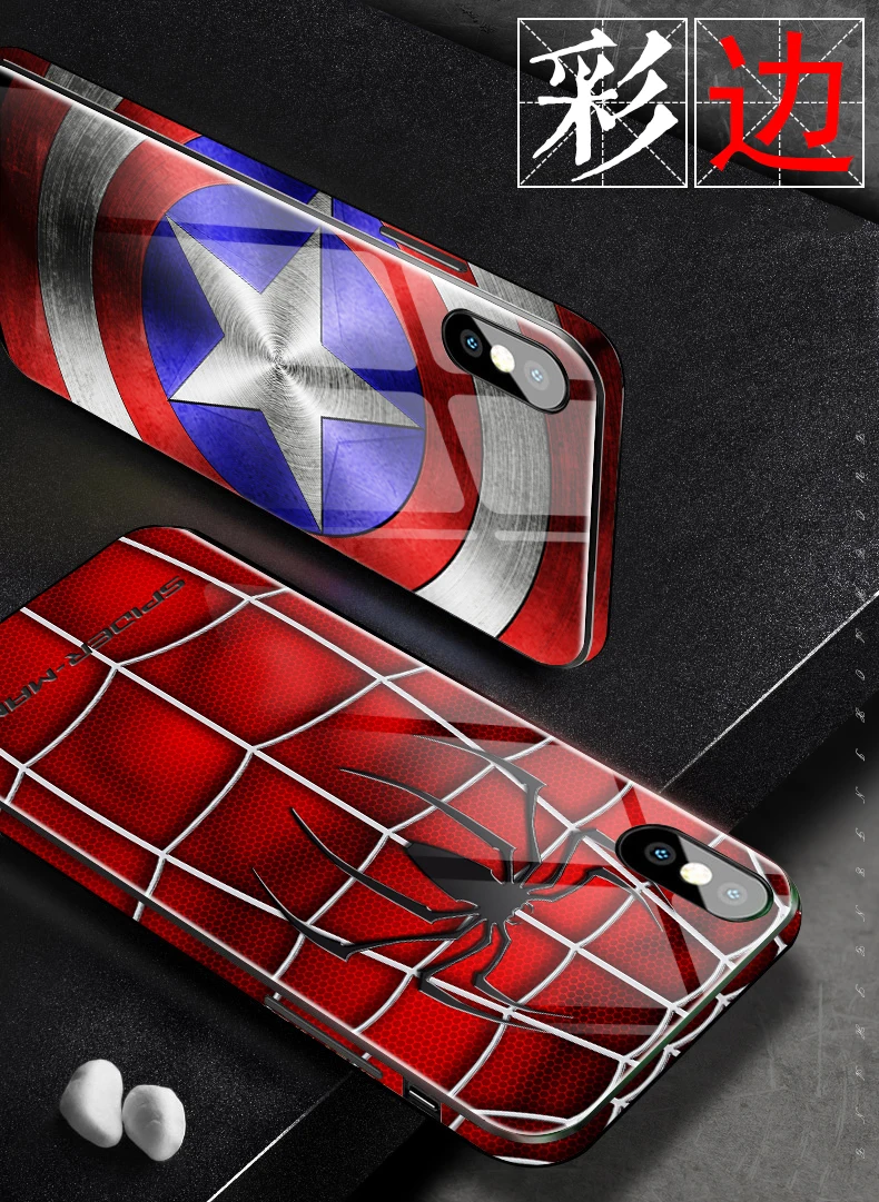 Чехол из закаленного стекла Arvin Marvel DC для iPhone XR XS MAX 8 7 6S Plus 7Plus 8Plus Coque с логотипом Ironman Batman, чехол для телефона Capinha