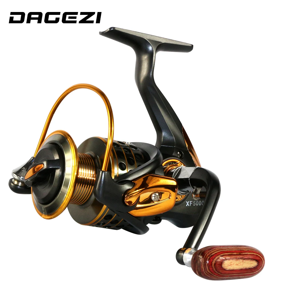 DAGEZI 13 + 1BB спиннинговая Рыболовная катушка полностью металлическая деревянная