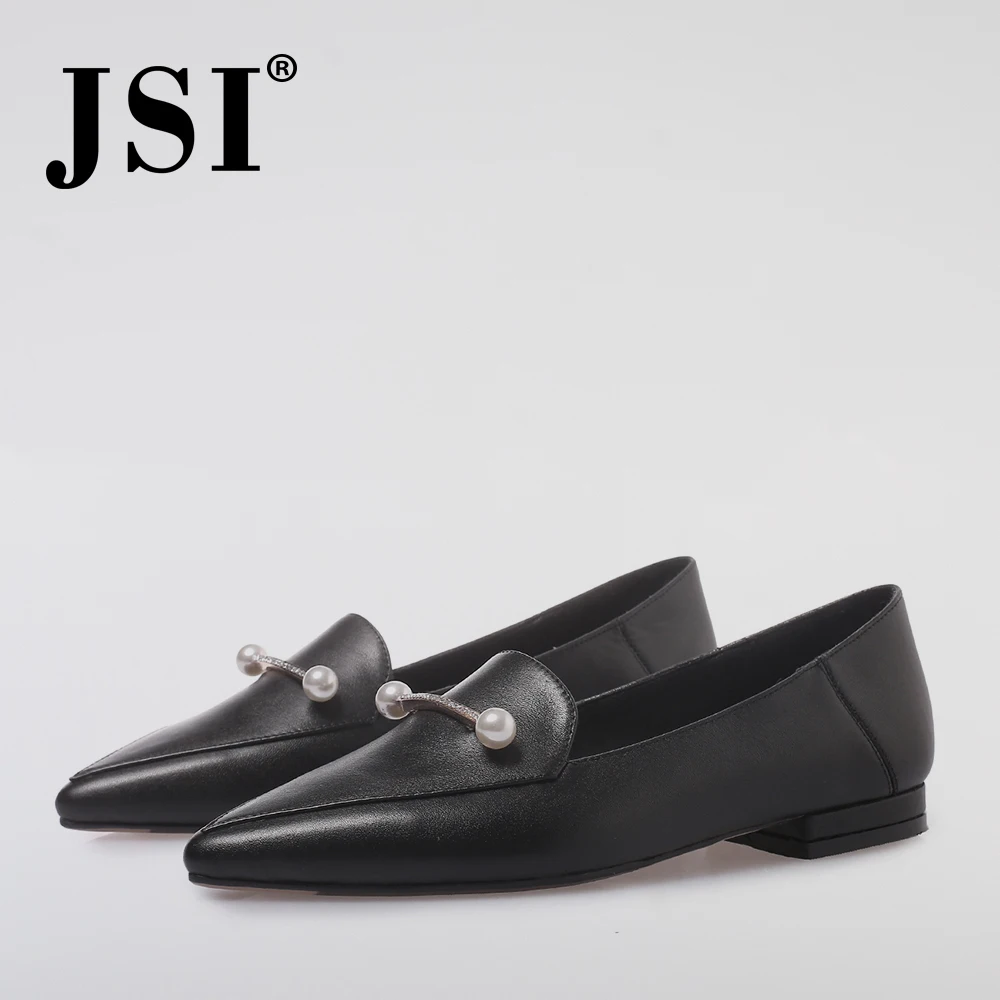 JSI/брендовые туфли из коровьей кожи на плоской подошве; пикантные модные туфли с острым носком на низком каблуке; качественные женские вечерние удобные туфли на плоской подошве без застежки; JO26