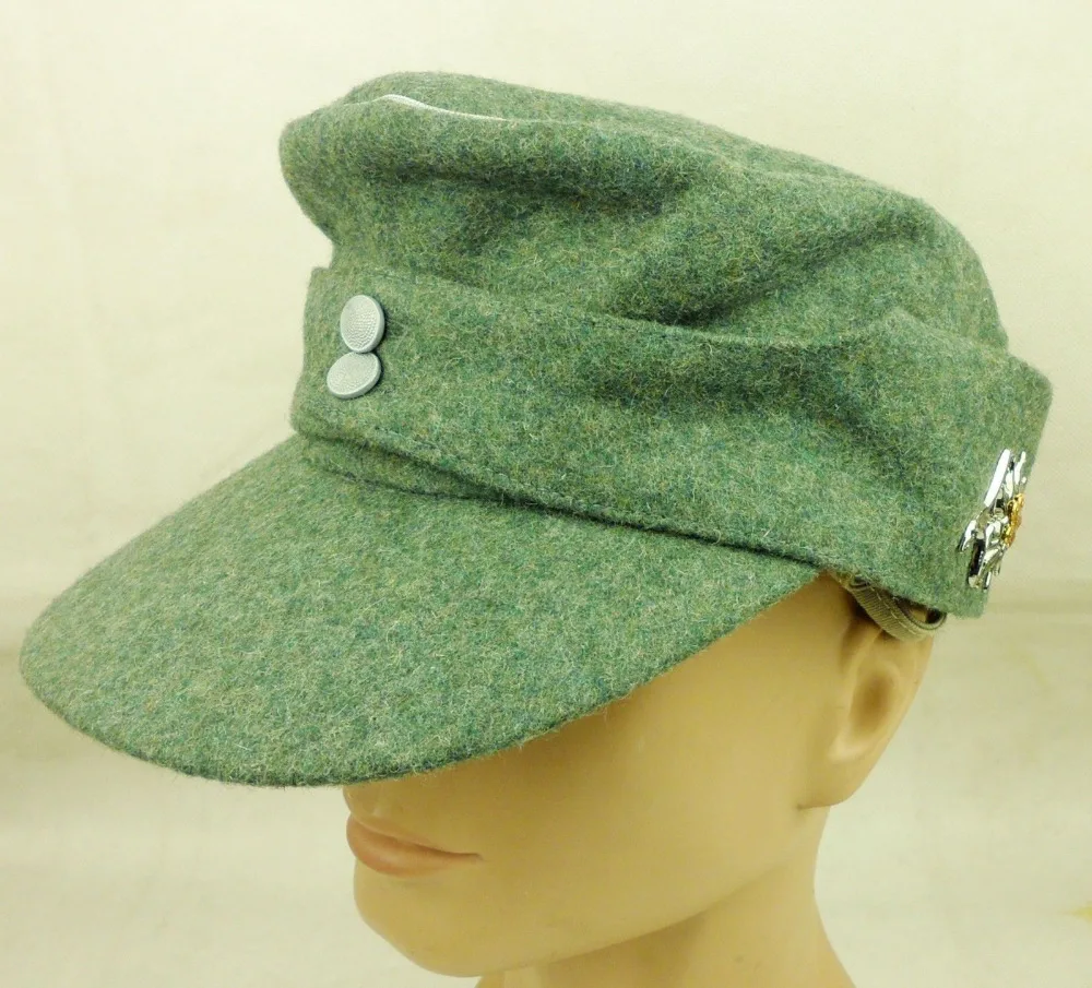 Немецкий офицер Второй мировой войны M43 Panzer Шерстяная кепка шляпа Mountain Edelweiss Cap Badge