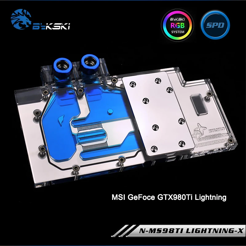 Bykski N MS98TILIGHTNING X полноэкранная Графическая карта блок водяного охлаждения RGB/RBW для
