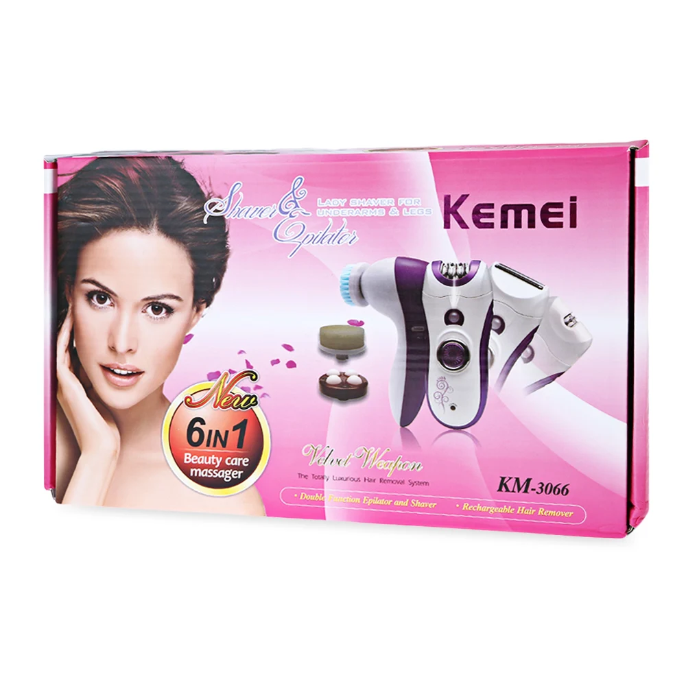 Kemei Lady 6 в 1 Многофункциональный Эпилятор инструмент для очистки лица