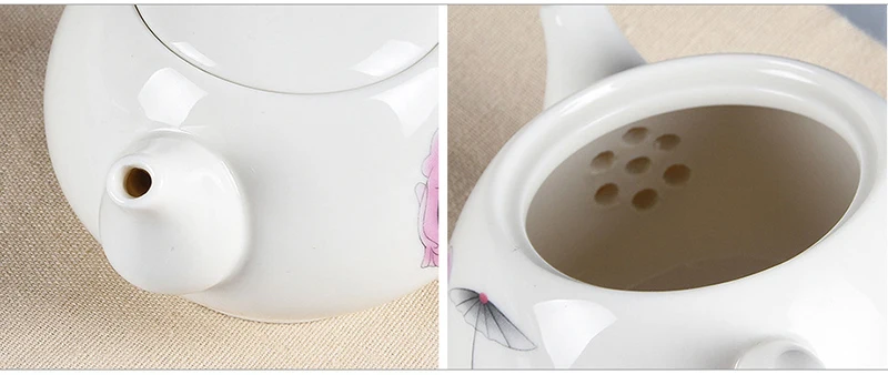 Изысканный расписанный вручную керамический чайный сервиз 1pot 4cup кунг-фу чайный стаканчик, китайский чайник фарфоровая чашка набор посуда для напитков