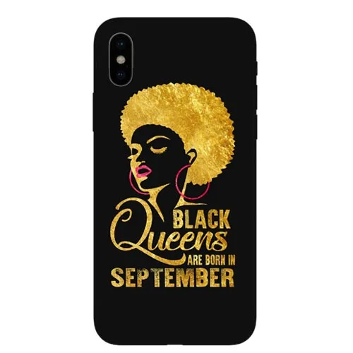 Модный золотой меланин Poppin queen черный Жесткий Чехол Для Телефона iPhone 6 S Plus 7 XR XS Max 8