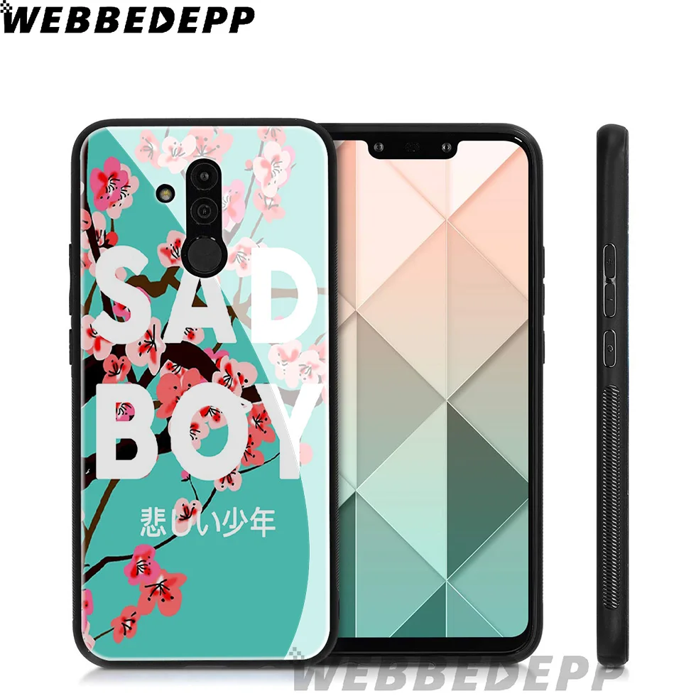 WEBBEDEPP Sad Boy Frog Meme Tempered Glass Case for Huawei Mate 20 P20 P10 P Smart 2019 2018 &amp Honor 10 9 8X 7A Lite Pro |