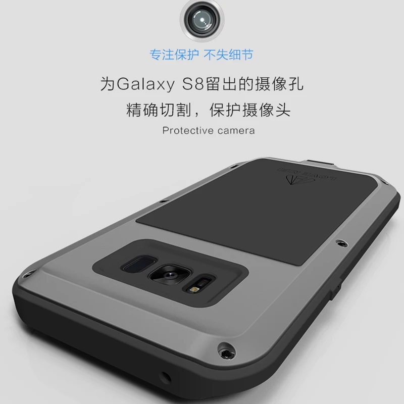 LOVE MEI для Samsung Galaxy S8 Алюминиевый металлический корпус ударопрочный Прочный
