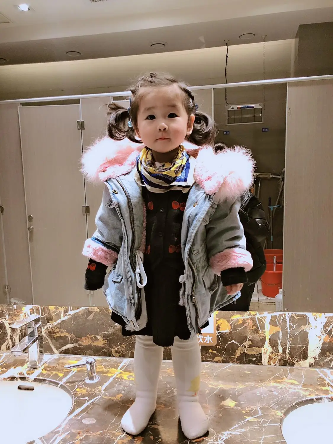 

Children's cowboy plus velvet warm jacket