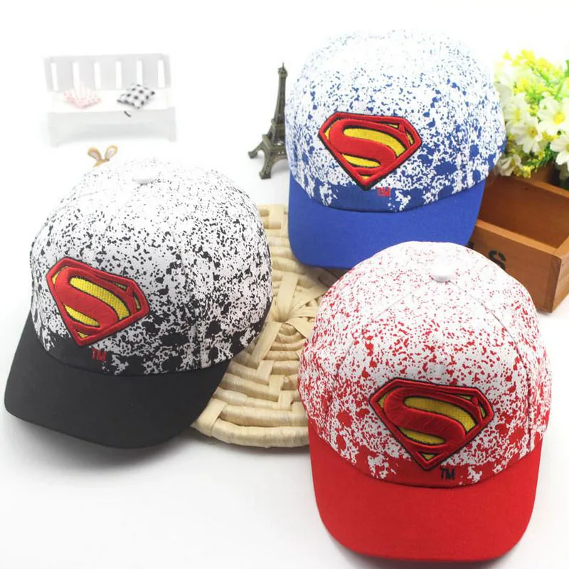2017 корейская детская бейсбольная кепка в стиле хип хоп с принтом Супермен летняя