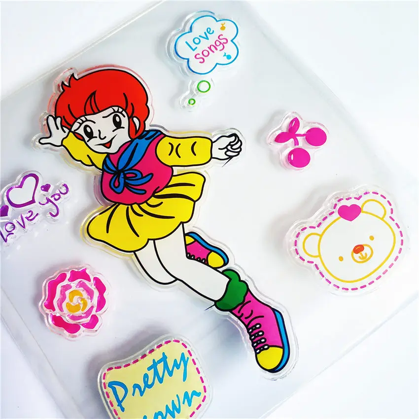 PANFELOU скользящая девушка прозрачный силиконовый штамп/печать DIY
